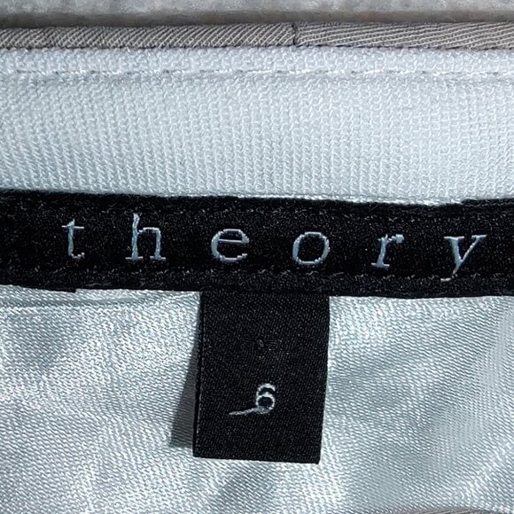 THEORY BERMUDA SHORTS LIGHT TAN COTTON SPANDEX BLEND FLAT FRONT POCKETS SIZE 6 - Picture 2 of 7